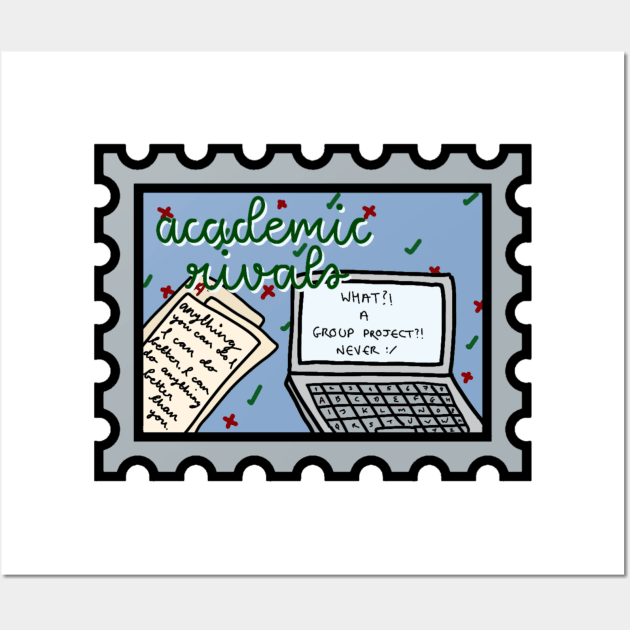 Academic Rivals Postage Stamp Wall Art by TheHermitCrab